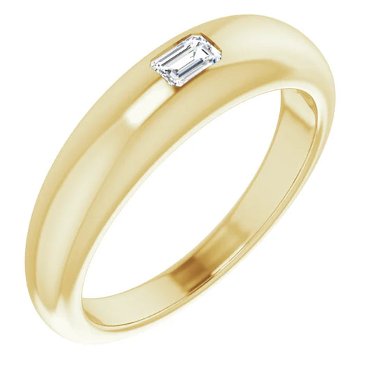 Customizable Collection: 14k Yellow Gold Bubble Ring with .15 ct Lab Diamond - MADE TO ORDER