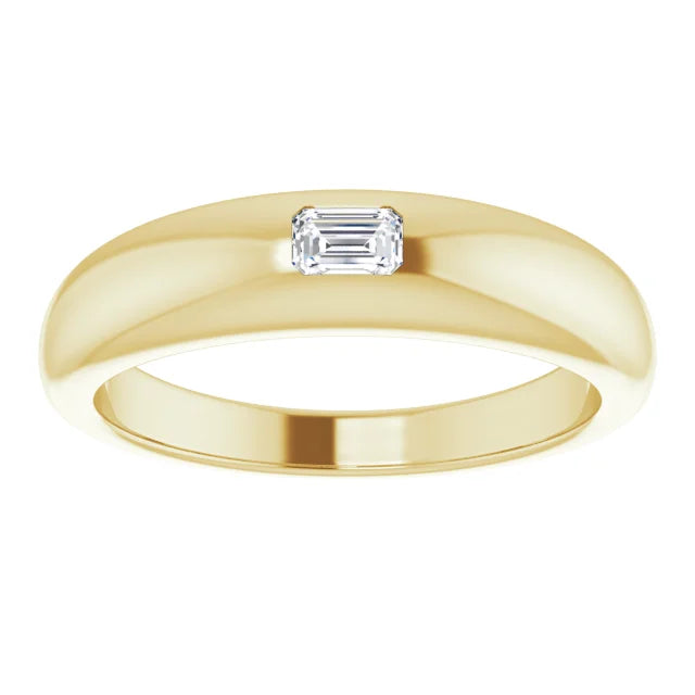 Customizable Collection: 14k Yellow Gold Bubble Ring with .15 ct Lab Diamond - MADE TO ORDER