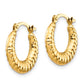 10K Yellow Gold Scalloped Hollow Hoop Earrings