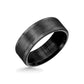 8mm Triton Tungsten Band with Flat Brushed Center with Polished Edge