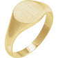 14K White Gold Round Signet Ring , Ring Size 7