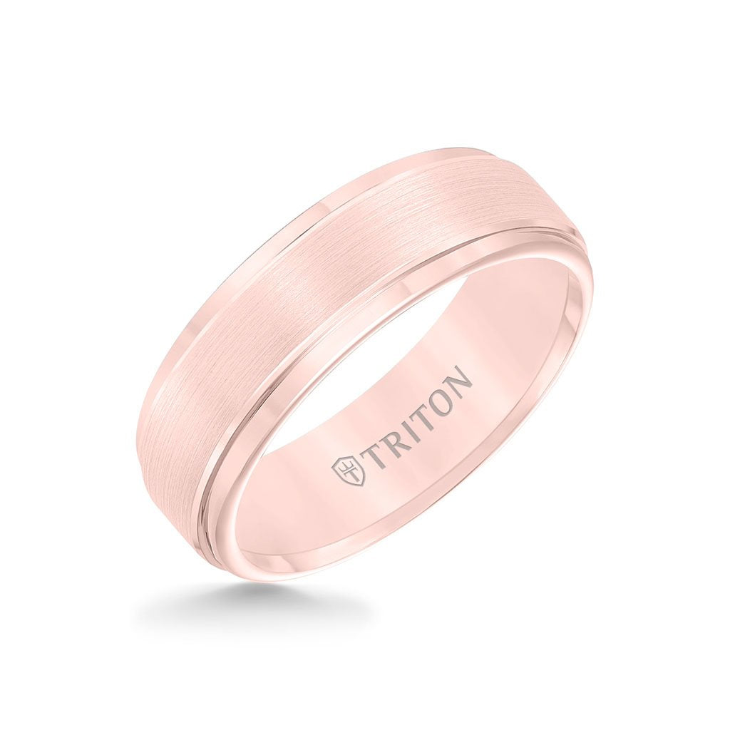 7mm Triton Rose & Gold Plated Tungsten Step Edge