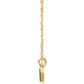 14k Gold Rectangle Bar Pendant with Adjustable Necklace