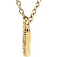 14K Yellow 1/6 CT Natural Diamond Bar Pendant, Comes with Adjustable 16-18" Necklace