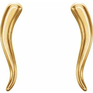 Italian Horn14k Gold Italian Horn , Italian Horn in San Diego , Italian Horn Earrings  San Diego Italian Horn Jewelry, Italian Horns , 14k Gold Italian Horn Small Earrings 