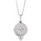14k White Gold Beaded Disc Pendant, comes with 14k gold adjustable Chain