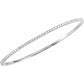 14K White Gold 3 CTW Natural Diamond Stackable Slip-on Bracelet, Size 8" inches