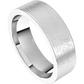 14k White gold Wedding Band with Ice Finish , width 6 millimeters