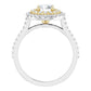 .52 Carat Round Diamond Color G, Clarity VVS1 Double Halo Engagement Ring in 18k White and Yellow Gold