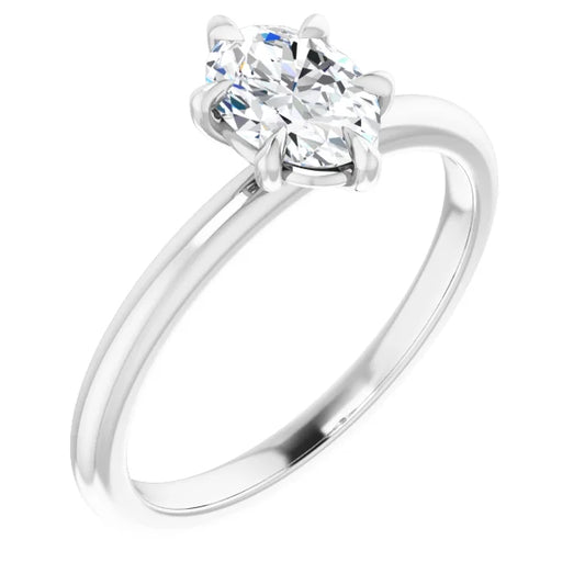 .96 Carat Oval Diamond Color H , Clarity VS2,  Solitaire Engagement Ring in Platinum