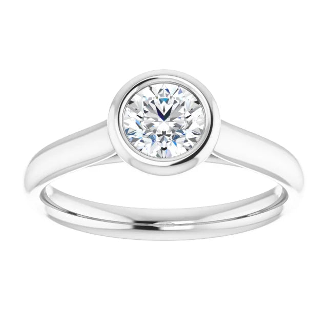 .56 Carat Round Diamond Color G, Clarity SI2 Triple Excellent Solitaire Engagement Ring in 14k White Gold