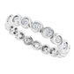 14k White Gold Infinity Design Natural Diamond Eternity Band, Ring Size 7