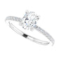 .96 Carat Oval Diamond Color H , Clarity VS2,  Daimond Engagement Ring in 14k White Gold