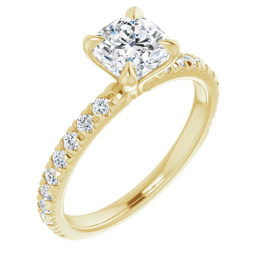 .73 Carat Cushion Cut, Color H , VS2, GIA 2201914504 Solitaire Engagement Ring in 14k Yellow Gold