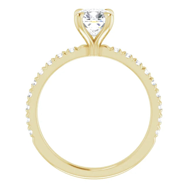 .73 Carat Cushion Cut, Color H , VS2, GIA 2201914504 Solitaire Engagement Ring in 14k Yellow Gold