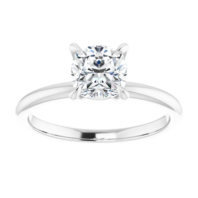1.01 Carat Cushion Cut, Color D, VVS1, GIA 2367066246 Solitaire Engagement Ring in 14k White Gold