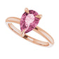 10k Rose Gold Pear Shape 2 Carat Morganite Engagement Ring - Size 7