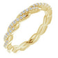 14K Gold 1/4 Carat Twisted Natural Diamond Eternity Ring , Size 7