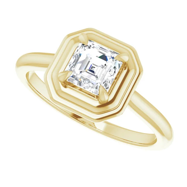 .60 Carat Asscher Cut Diamond Color E, Clarity VS2 Solitaire Engagement Ring in 14k Rose and White Gold