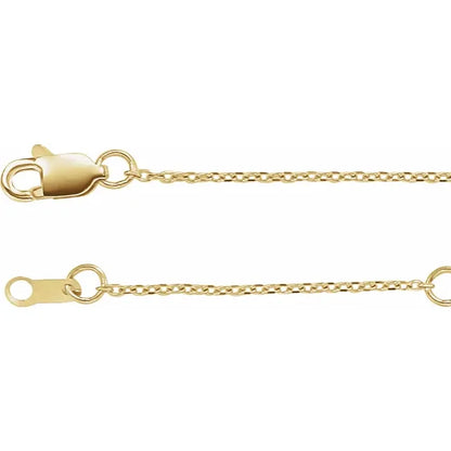 14K Yellow Gold 1 mm Diamond-Cut Cable,  16-18" Chain Adjustable