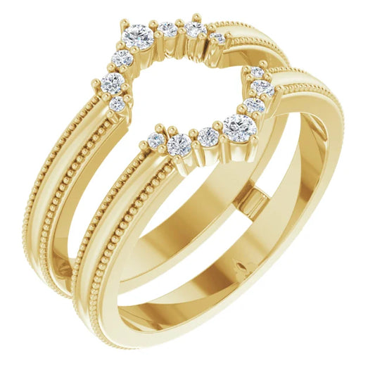 14K Yellow 1/6 CTW Natural Diamond Ring Guard