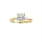 1.50 Carat Round Cut Lab Diamond Engagement Rings, Metal 18k Yellow Gold, Color F, Clarity VVS2, Triple EXCELLENT