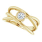 Customizable Collection : .25 Carat Round Cut Lab Diamond Split Shank Ring, 14k Yellow Gold - MADE TO ORDER