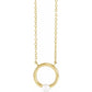 Tiny 14K Yellow Cultured Seed Pearl Circle Pendant, Comes with 18" Necklace