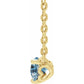 14K Yellow Gold Natural Sky Blue Topaz, comes with 14k Gold 18" Necklace