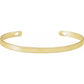 14K Yellow Gold Solid Cuff Style Bracelet , Size 7 inches , Engravable