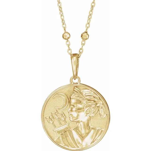 14K Yellow Gold Artemis Coin 