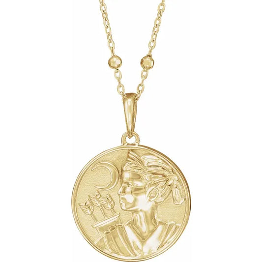 14K Yellow Gold Artemis Coin 