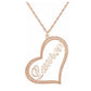 14k Yellow Gold Scripted Heart Nameplate Necklace, comes with 14k Gold 18"  inch Chain
