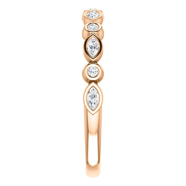 14K Gold 1/4 CTW Diamond  Wedding or Stackable Ring