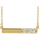 14k Rose Gold 1/5 Carat Diamond Bar Pendant, available in White and Yellow Gold and Platinum