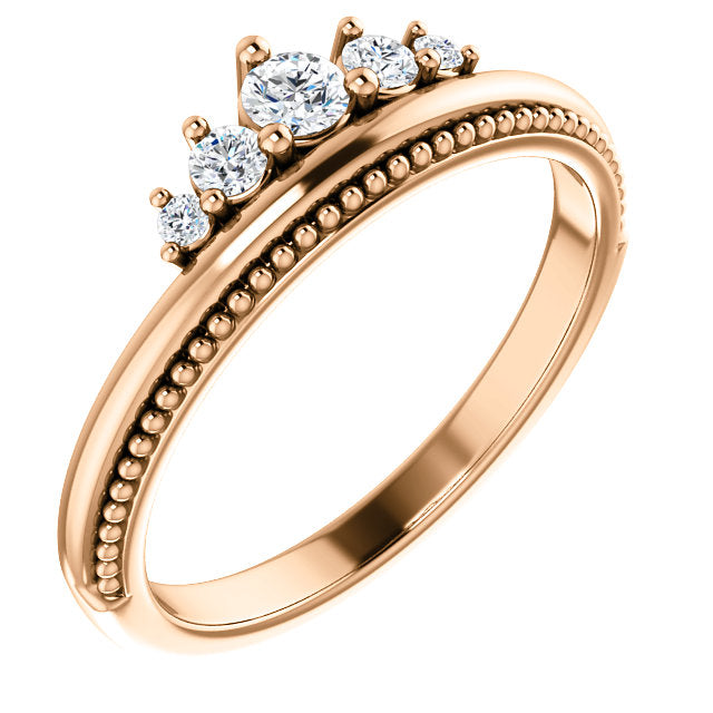 14K Gold 1/5 CTW Diamond Stackable Diamond Ring