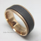 TRITON Tungsten 8mm Raw and 18K Gold Ring