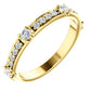 14k Yellow  gold Alternating Diamond Stackable Band 