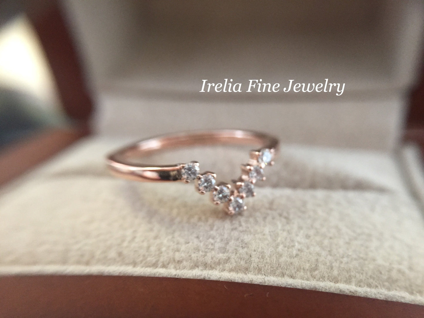 Custom Jewelry Sample : 14K Rose Gold V Contour Wedding Band