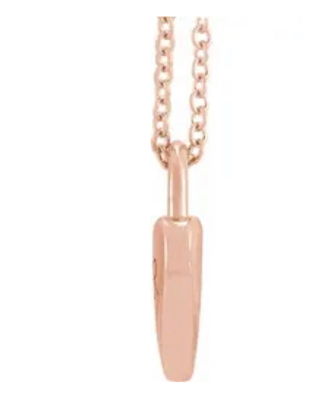14K Rose Gold Personalized Puffy Heart Pendant