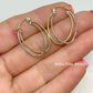 14k White and Yellow Gold  overlapping thin oval hoops