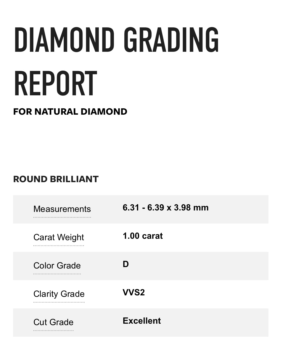 1.00 Carat Round Diamond D , VVS2 , GIA Certified 1192144431 - EXCELLENT CUT AND POLISH