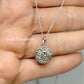 14k White Gold Floral Disc Pendant, with 14k Gold Chain