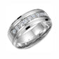 CrownRing Collection - 14k White Gold 8 mm Polished Band with .45ct Diamond