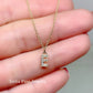 Tiny 14k Gold .05ct Diamond Initial Charm/ Pendant  Slide with chain