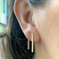 14k Bar Gold Earrings , Drop down bar earring , minimalist Jewelry , geometric style gold earring , Irelia Fine Jewelry , Irelia 