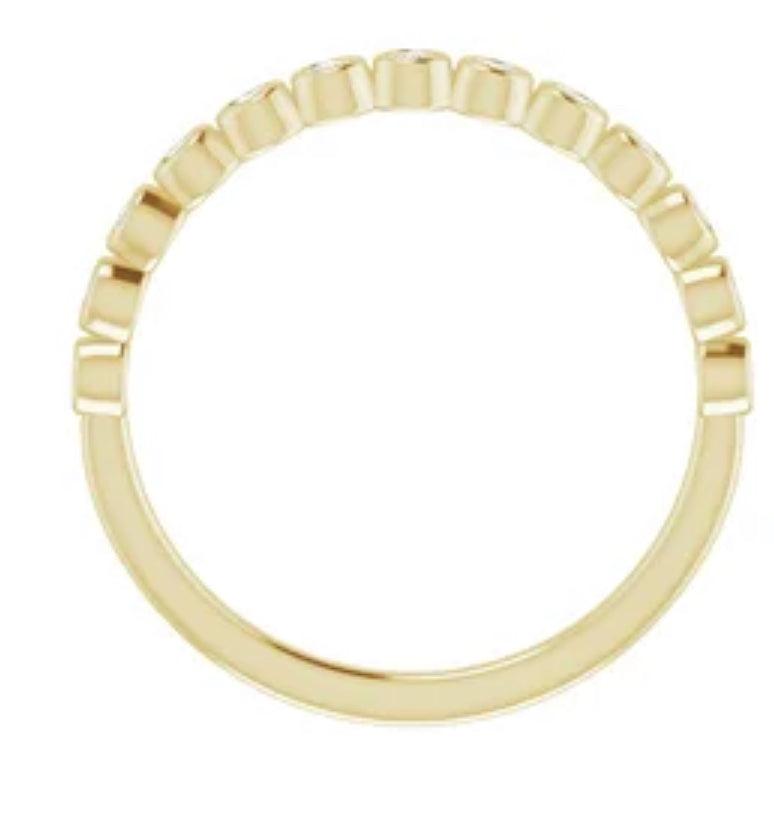 14K Gold 1/5 CTW Bezel Set Natural Diamond Stackable Ring
