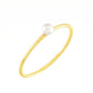 14k Yellow gold Skinny Stackable with Pearl, Size 6