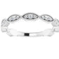 14k White Gold 1/5 CTW Scallop Natural Diamond  Stackable Ring