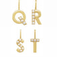 14k Yellow Gold Cultured Peral Initial Pendant with bail slide